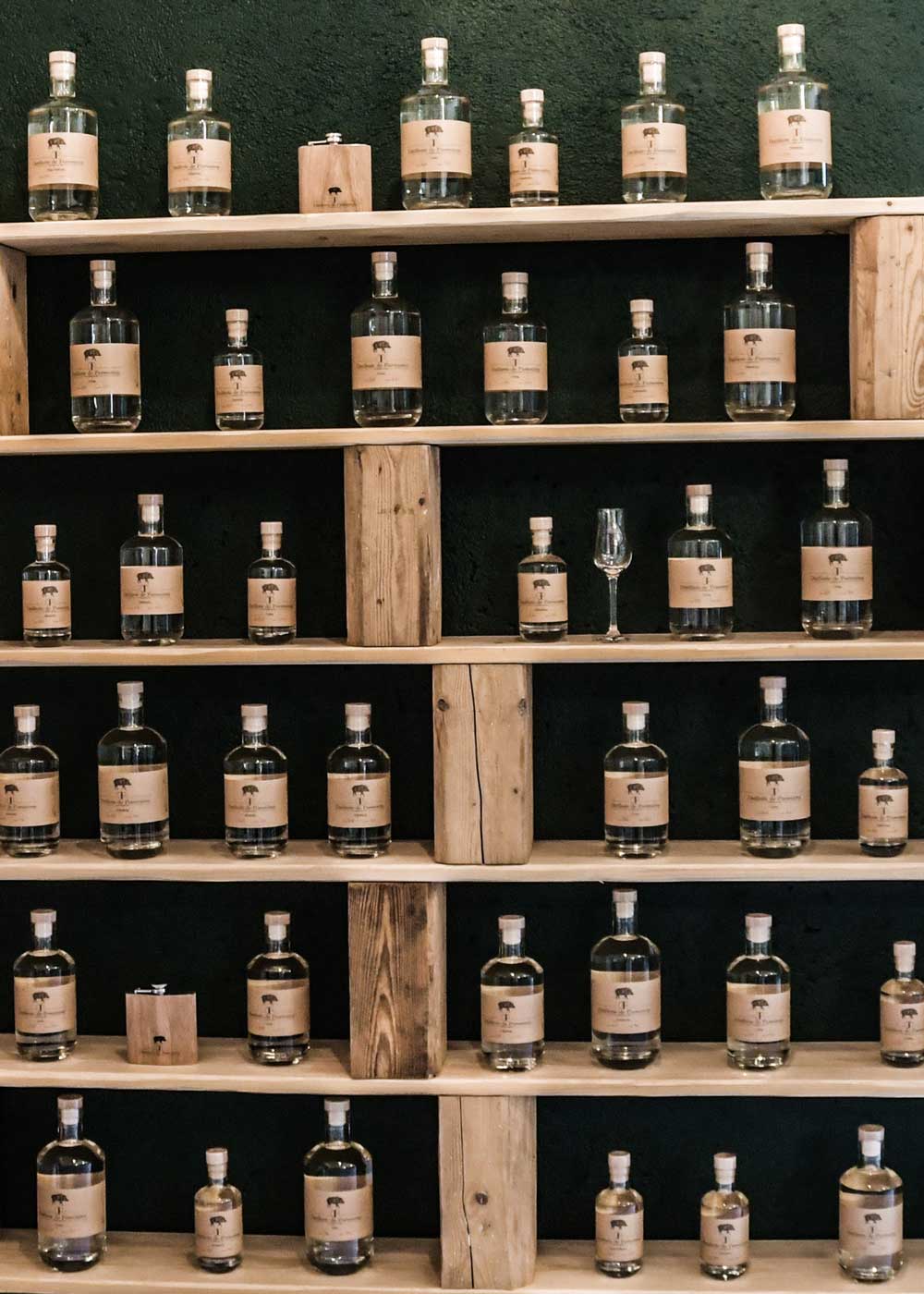 distillerie porrentruy bottles on shelf